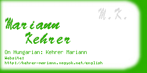 mariann kehrer business card